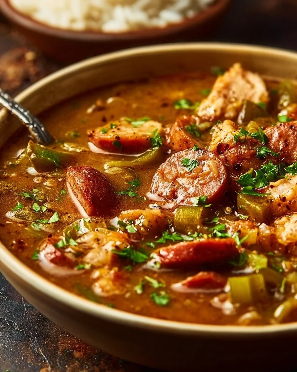 Authentic Cajun Sausage and Chicken Gumbo Recipe