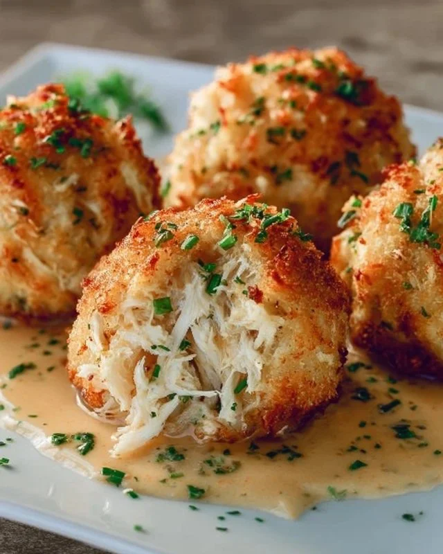 Delicious baked crab bombs served on a plate.