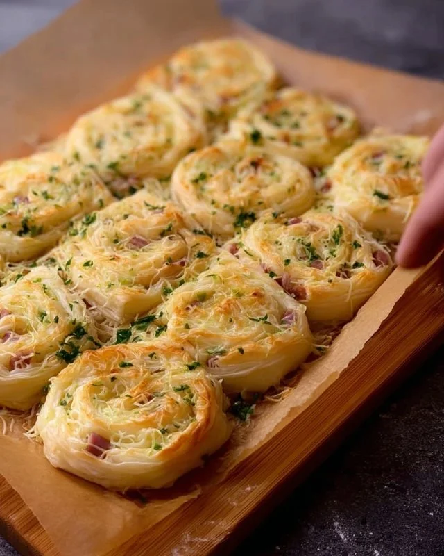 Delicious puff pastry appetizers served on a platter, perfect for parties