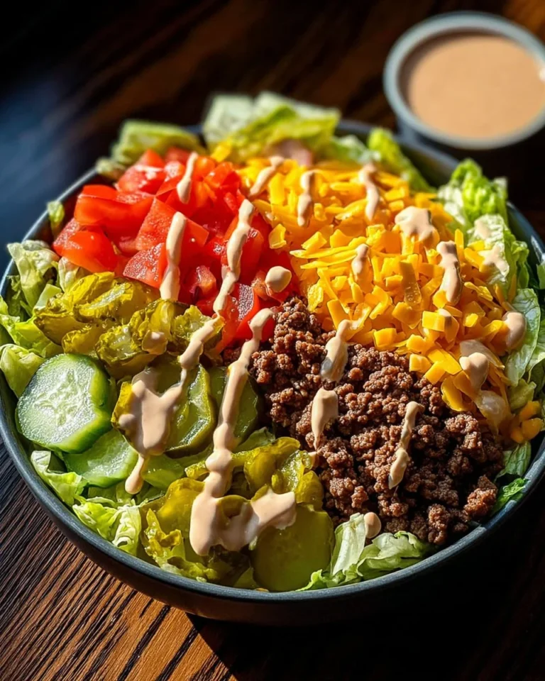 Big Mac Bowls featuring layers of beef, lettuce, cheese, and special sauce