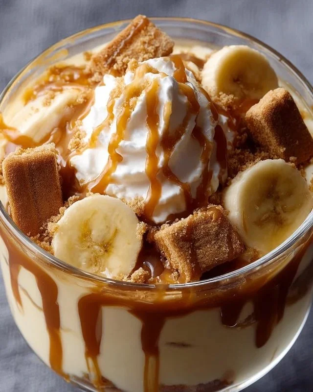 Biscoff Banana Pudding with Caramel