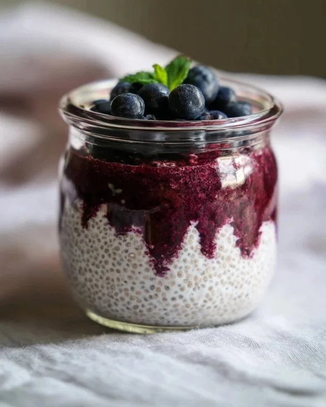 Blueberry Coconut Chia Seed Pudding