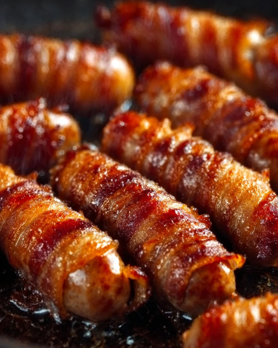 Plate of Brown Sugar Bacon Little Smokies ready to serve