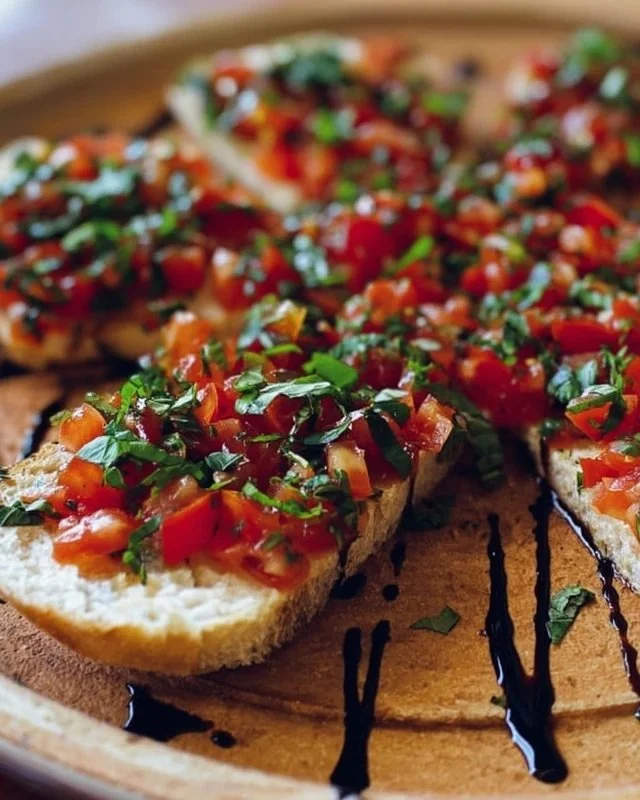 Colorful bruschetta dip with tomatoes, basil, and cheese served in a bowl