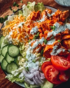 Delicious Buffalo Chicken Bowls with colorful toppings and spices