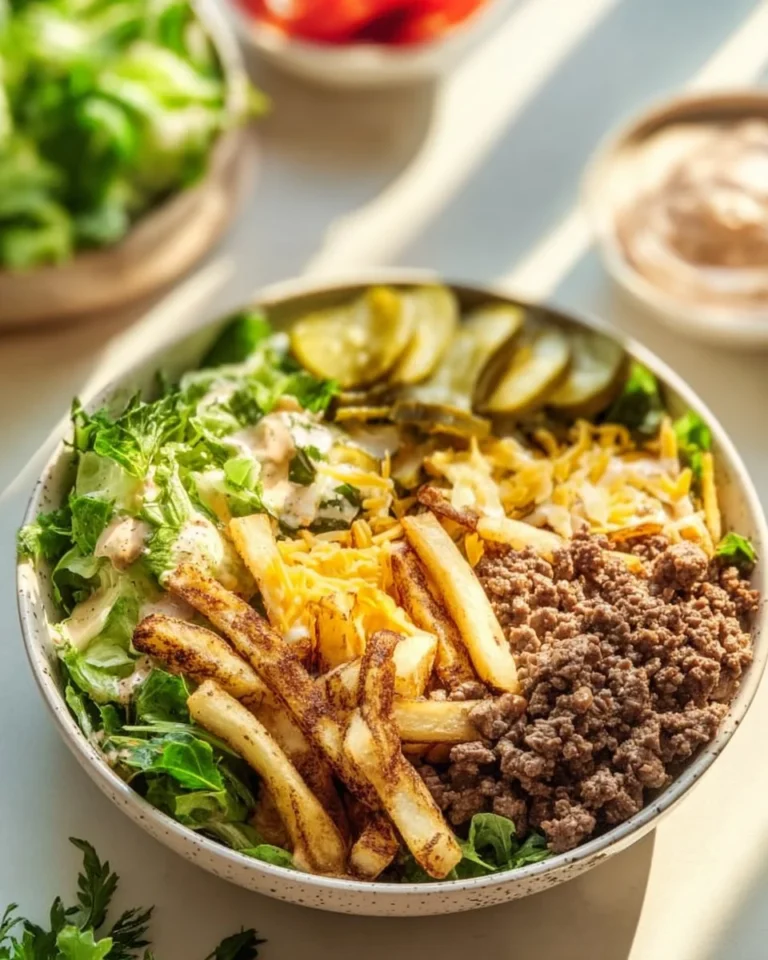 Delicious Burger Bowls featuring juicy beef, fresh toppings, and colorful veggies