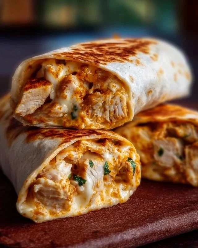 Cheesy Garlic Chicken Wraps