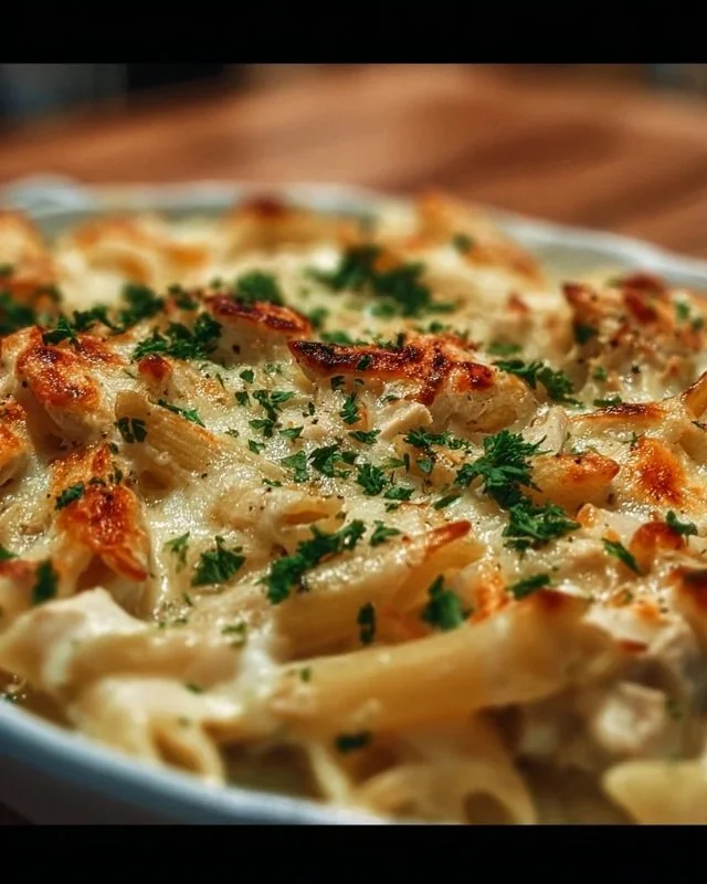 Chicken Alfredo Pasta Bake