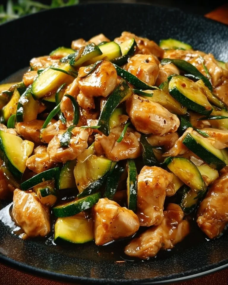 Chicken Zucchini Stir Fry with colorful vegetables in a skillet