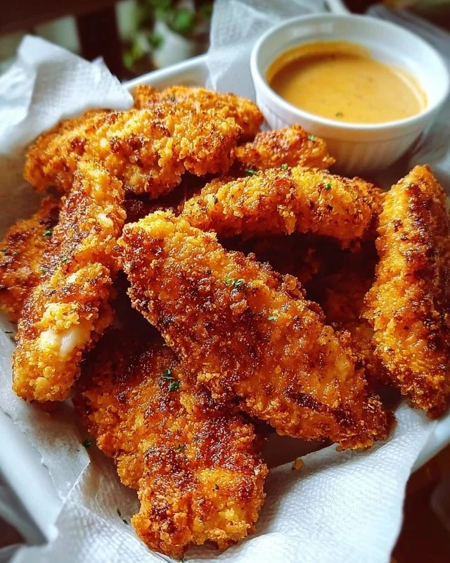 Delicious Crack Chicken Tenders served with dipping sauce for easy dinner