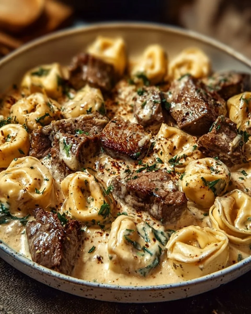 Cracked Garlic Steak Tortellini in Creamhouse Sauce Bliss