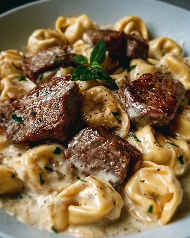 Cracked Garlic Steak Tortellini in Creamhouse Sauce Bliss