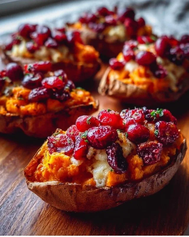 Cranberry Apple Twice-Baked Sweet Potatoes