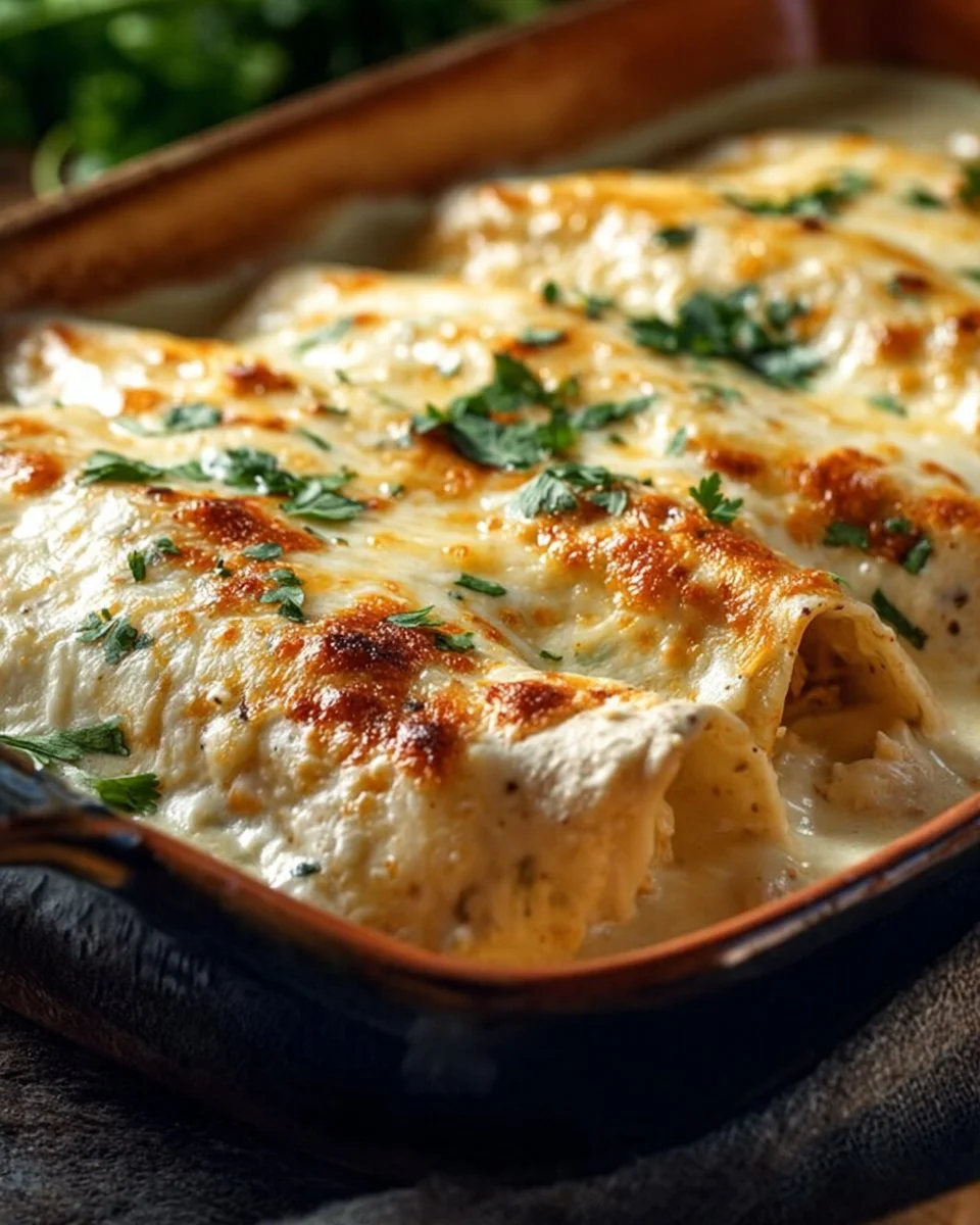Creamy White Chicken Enchiladas
