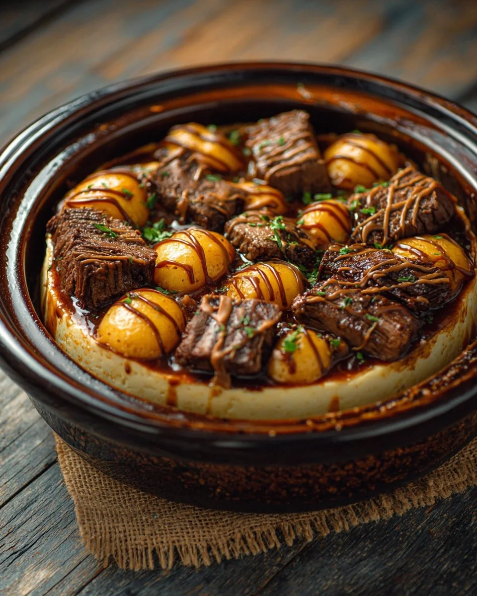 Crockpot Loaded Steak and Potato Bake