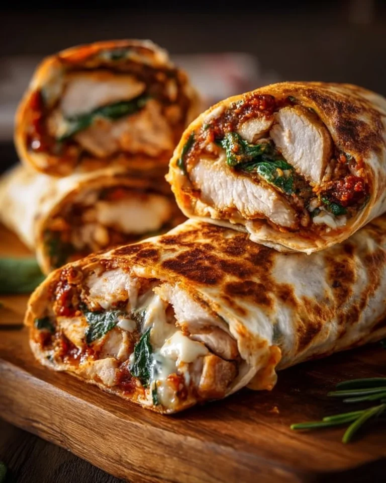 Crunchy crispy air fryer chicken and mozzarella wraps served on a plate.