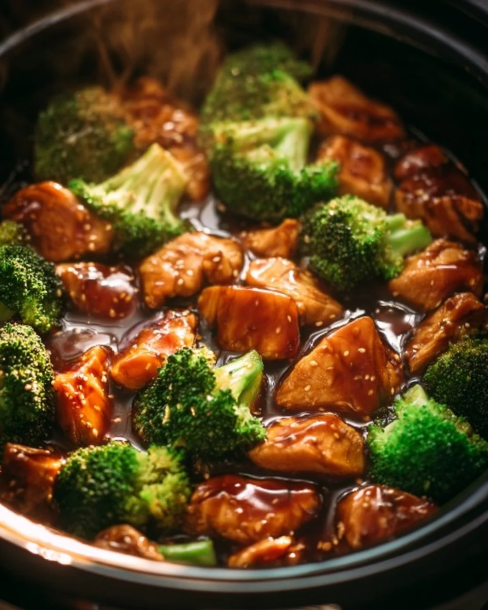 Delicious Dump and Go Crockpot Teriyaki Chicken ready to serve.