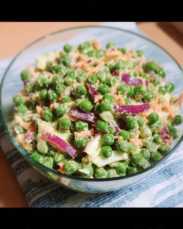 Easy English Pea Salad with fresh peas and herbs