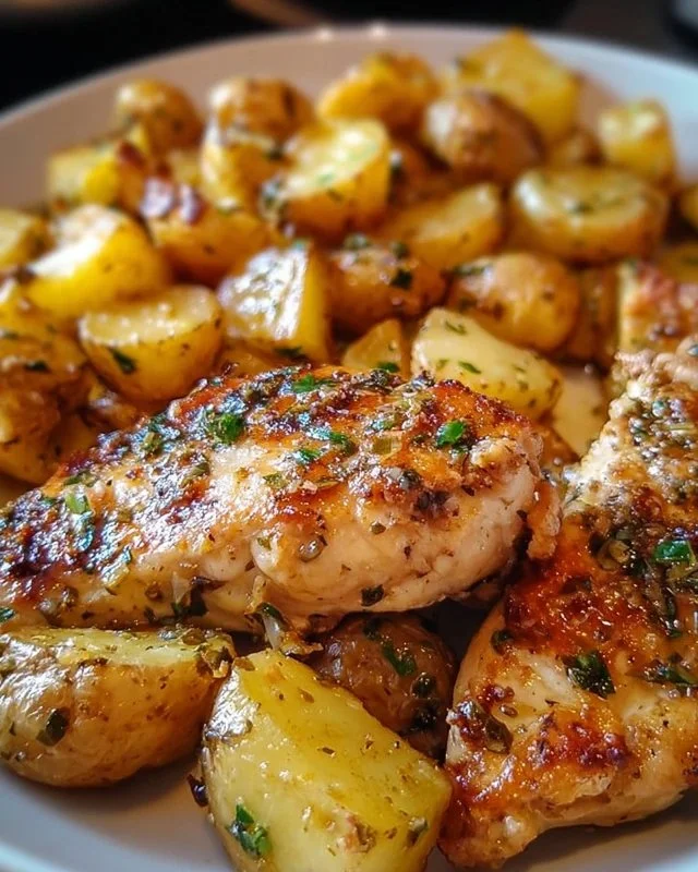 One-pan Garlic Parmesan Chicken with Potatoes