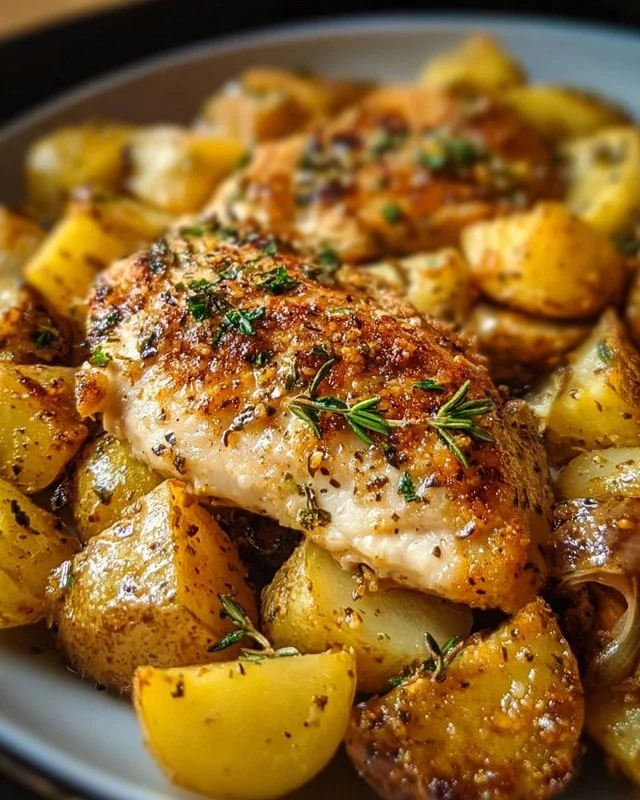 Garlic Parmesan Chicken and Potatoes (One-Pan Dinner)