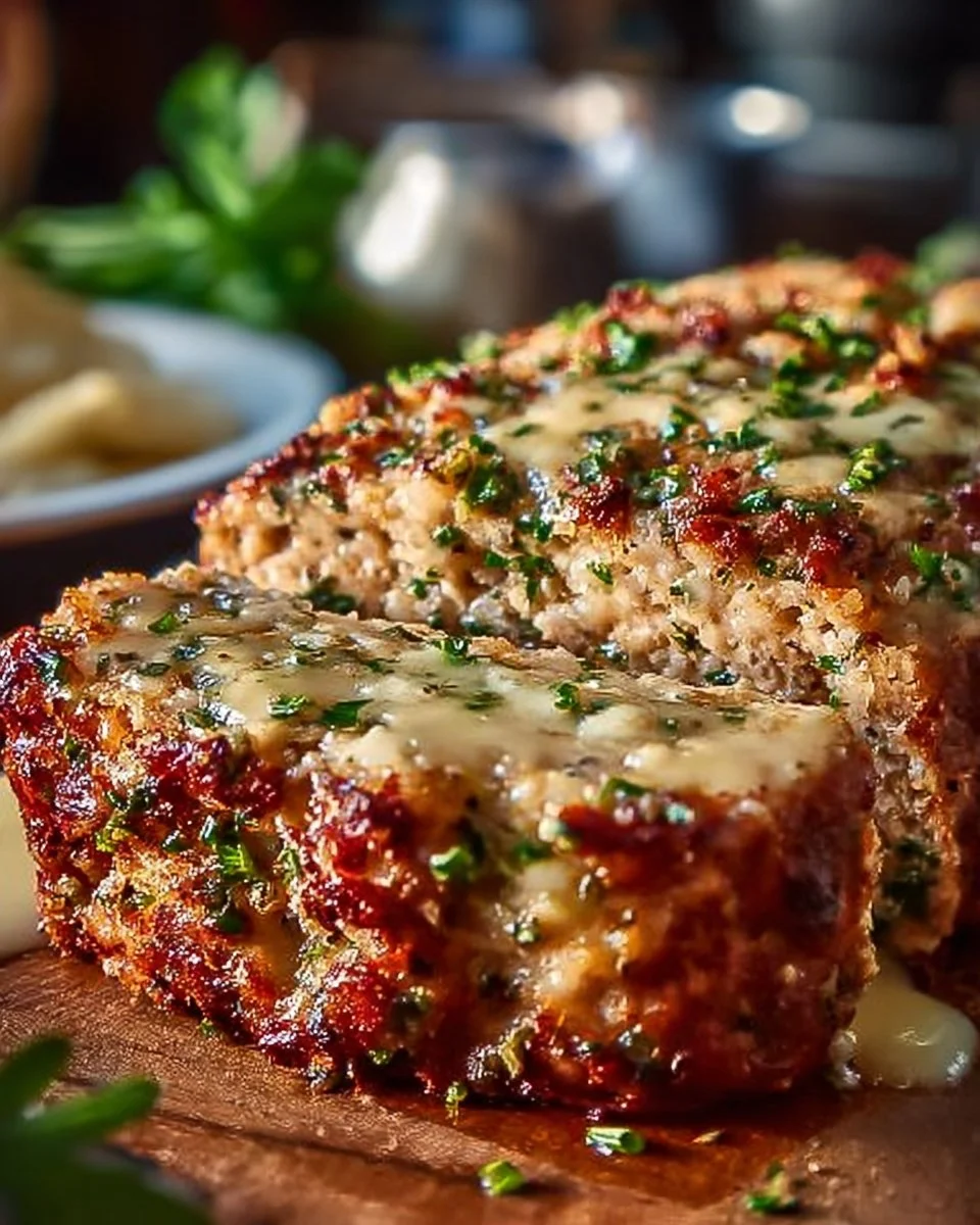 Garlic Parmesan Chicken Meatloaf
