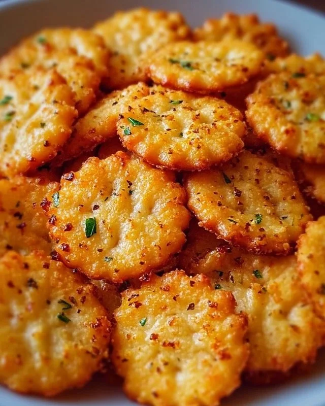 Delicious Garlic Ritz Snacks in a bowl ready to be enjoyed