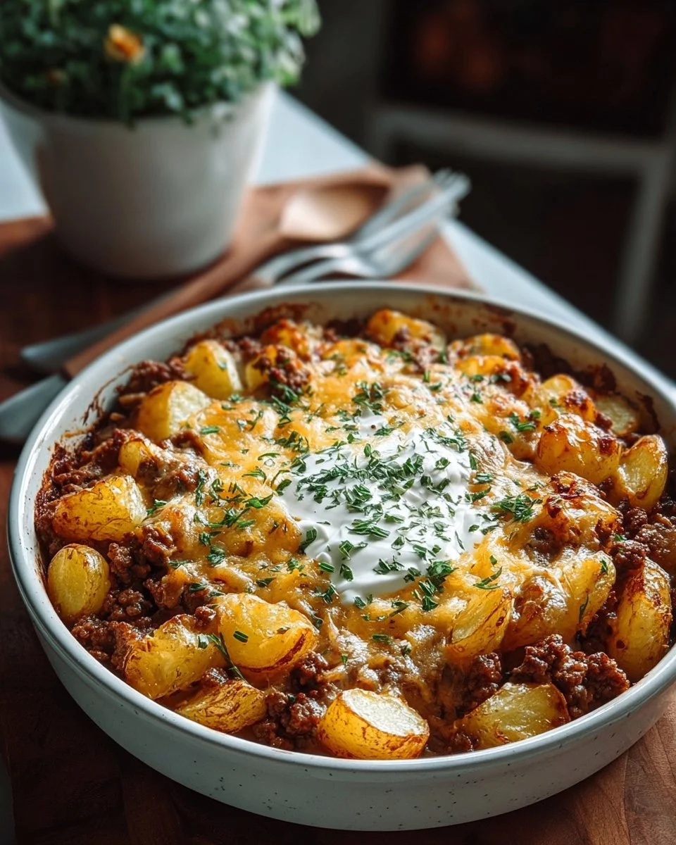 Ground Beef and Potatoes Casserole