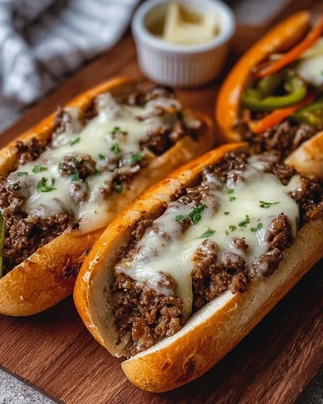 Ground Beef Philly Cheesesteaks