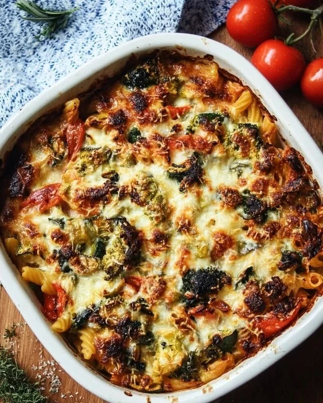 Healthy Mediterranean Vegetable Pasta Bake