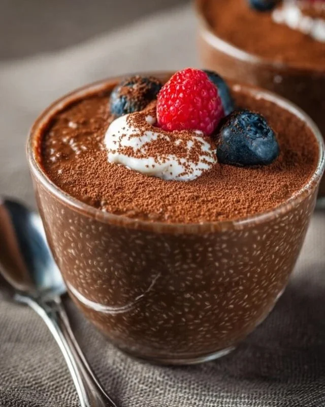 High Protein Chocolate Chia Seed Pudding