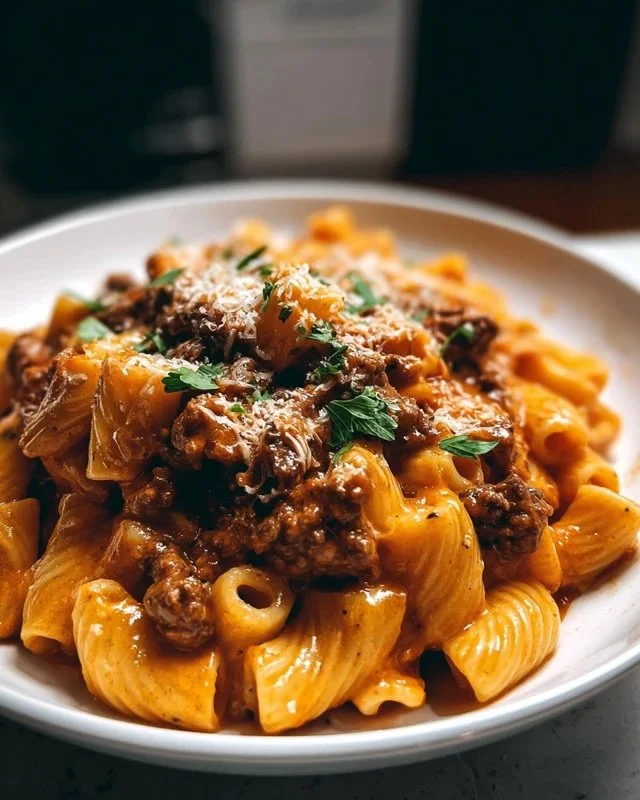 High Protein Creamy Beef Pasta