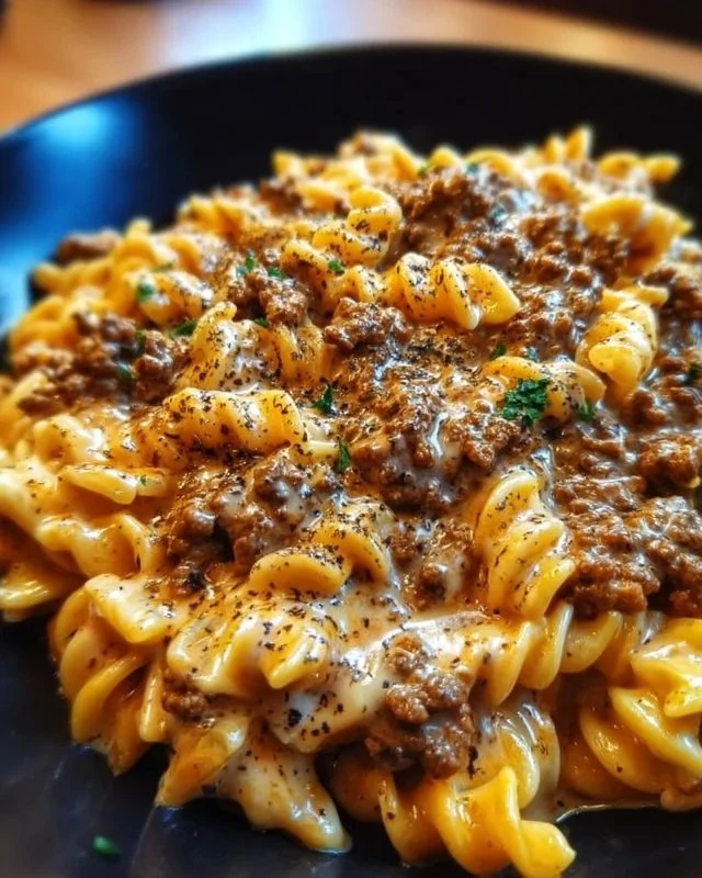 High Protein Creamy Beef Pasta