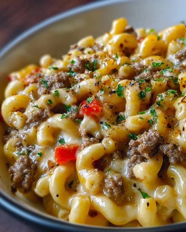 High-Protein Creamy Philly Cheesesteak Mac & Cheese Bliss