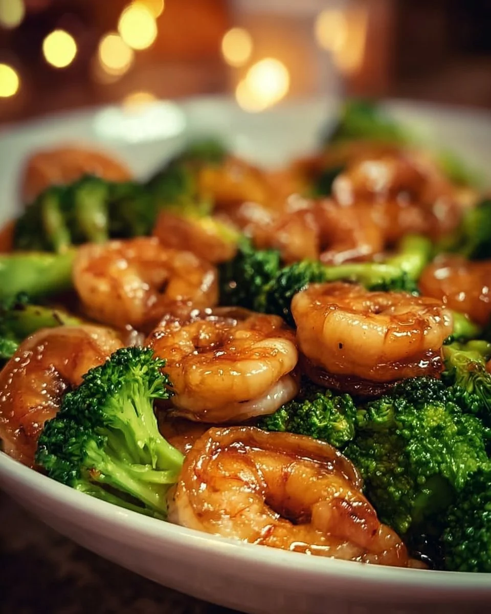 High-protein honey garlic shrimp served on a plate with garnish