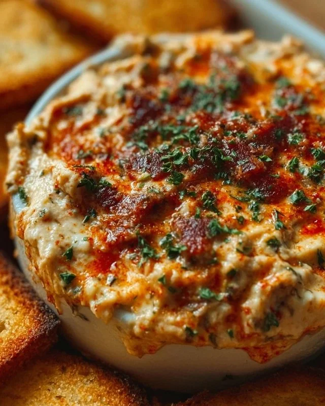 Hissy Fit Dip served in a bowl with fresh vegetables and crackers