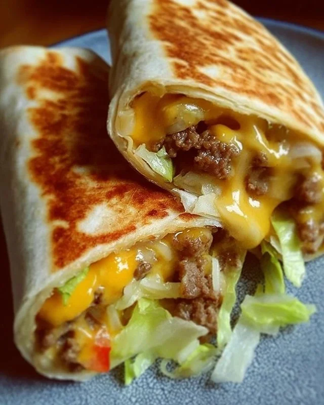 Homemade Big Mac wraps prepared with fresh ingredients and flavorful sauces.