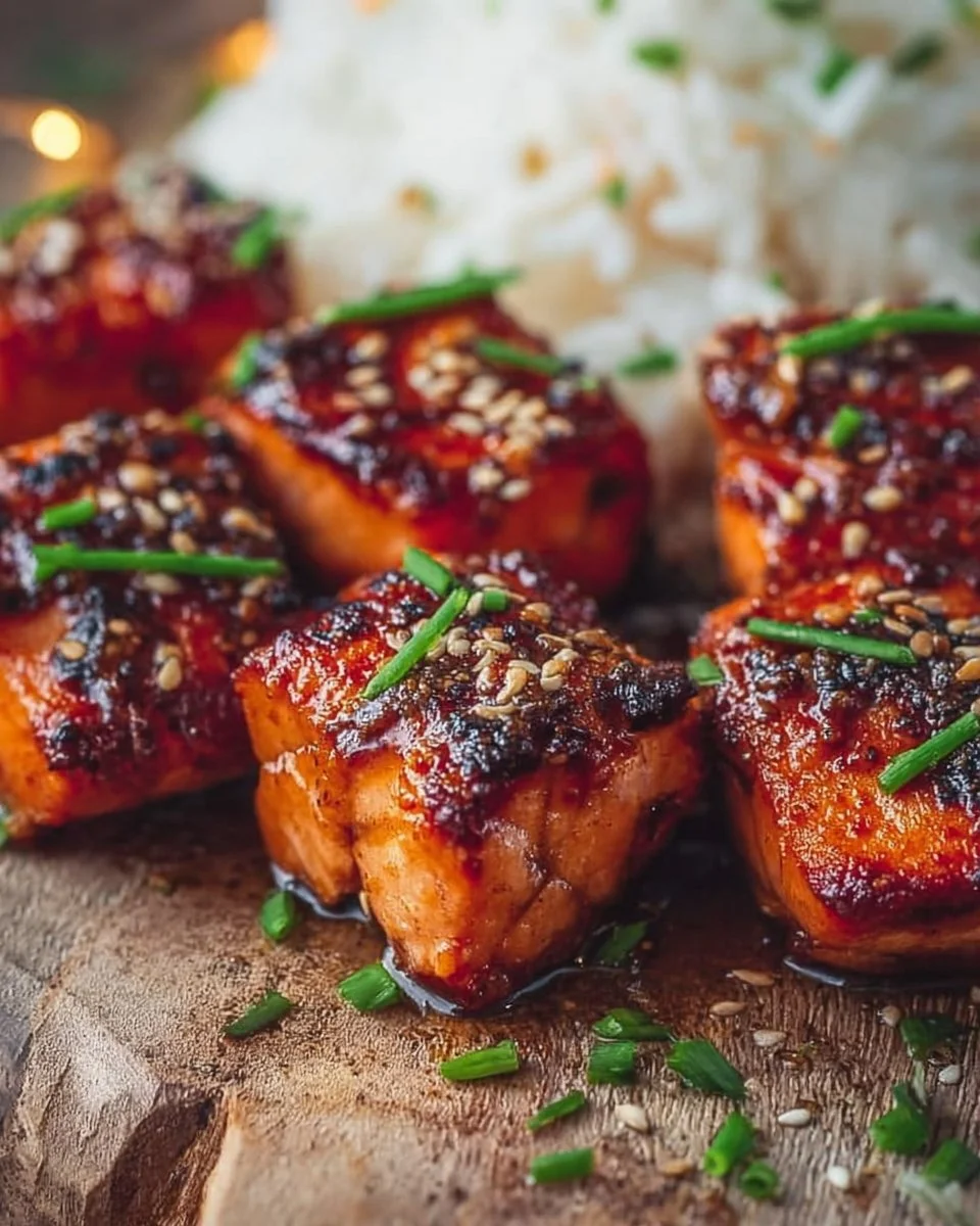Honey Garlic Salmon Bites