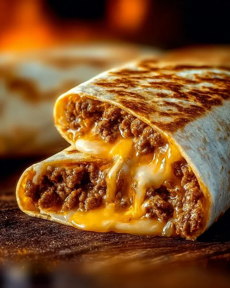 Easy grilled cheese burrito with melted cheese and crispy tortilla