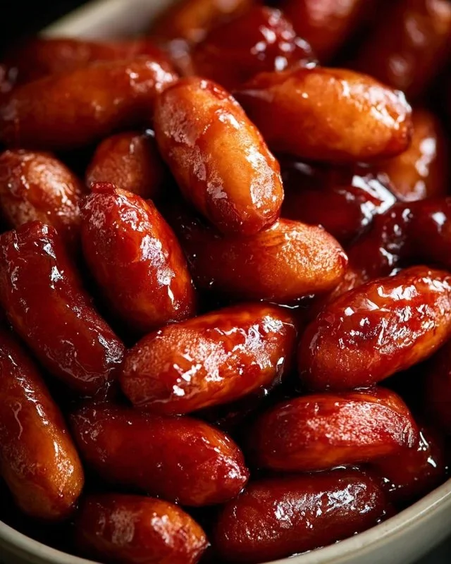 Delicious Crock Pot Little Smokies served in a bowl with sauce.