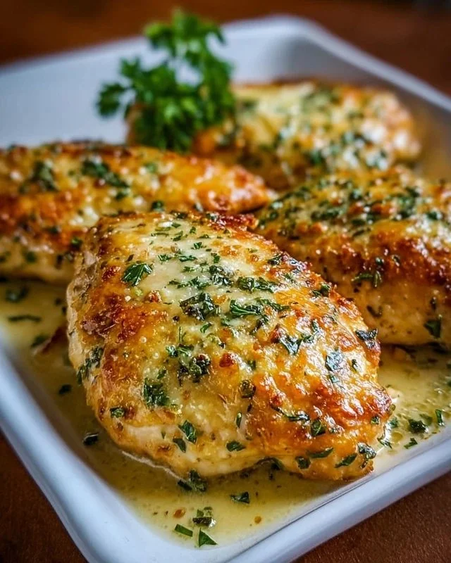 Delicious Keto Garlic Parmesan Chicken served on a plate