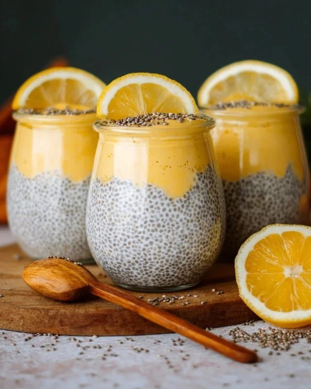 Lemon Cream Chia Pudding with Oat Milk