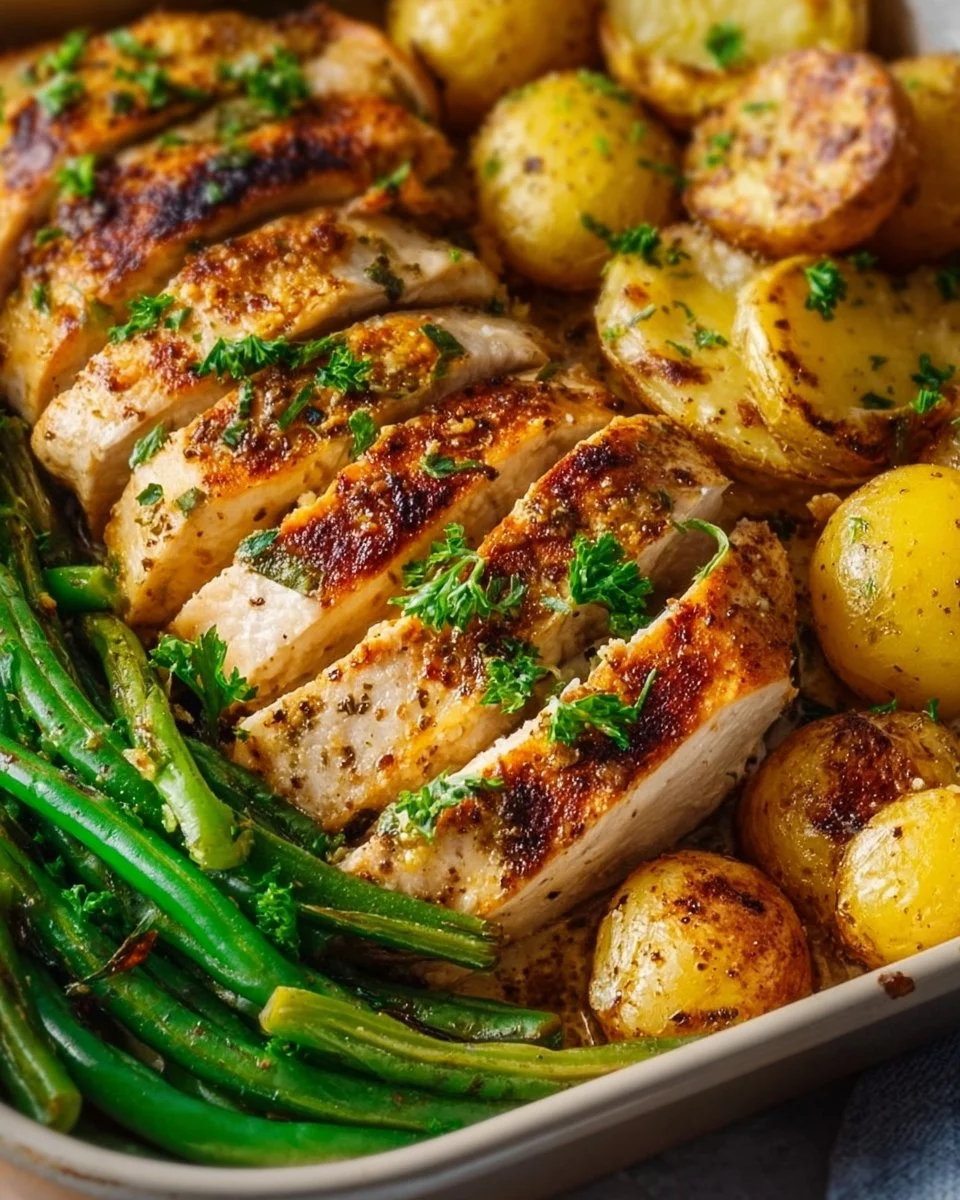Lemon garlic chicken meal prep with fresh ingredients and herbs