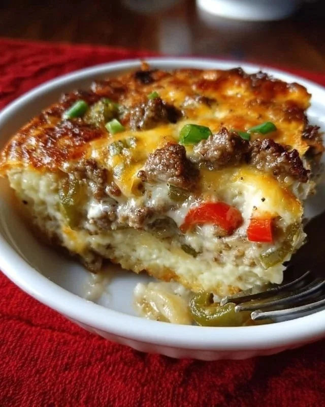 Low Carb Philly Cheesesteak Casserole