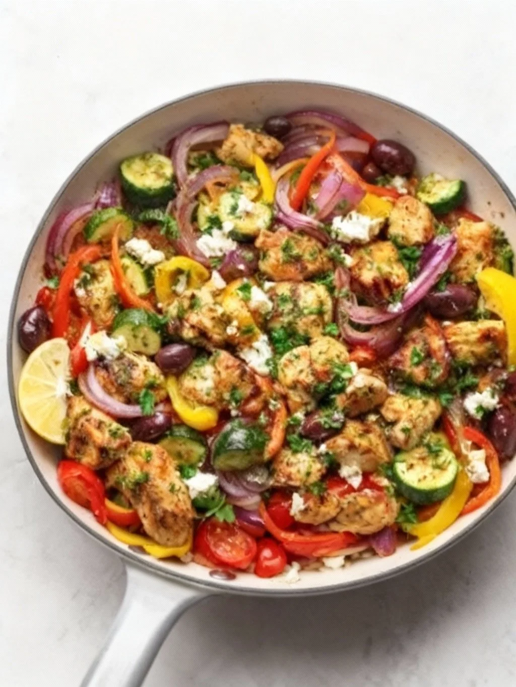 Delicious Mediterranean Chicken Stir Fry with veggies and aromatic spices