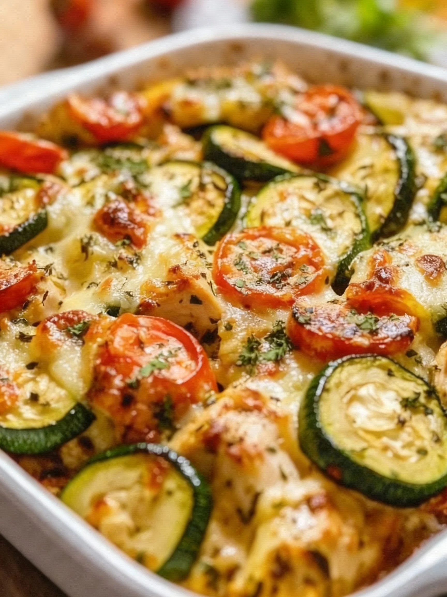 Mediterranean Chicken Zucchini Bake, a healthy and flavorful dinner option.