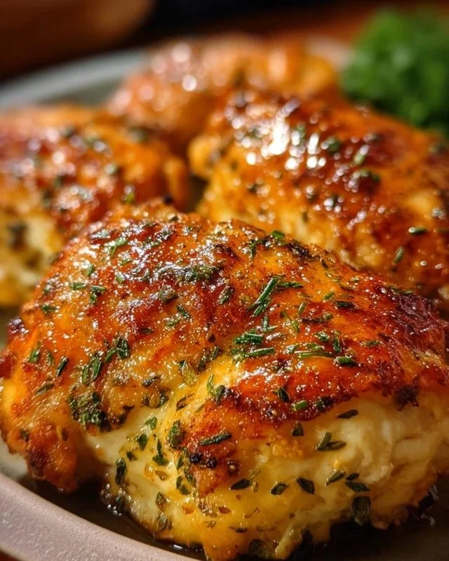 Delicious Melt-in-Your-Mouth Chicken with herbs and spices on a plate
