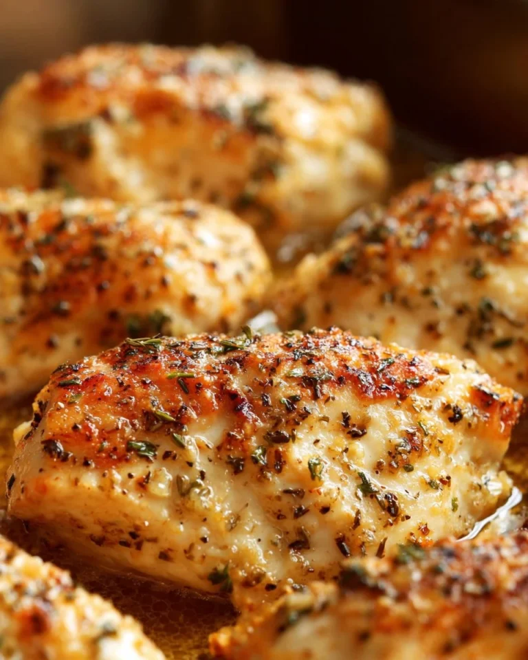 Melt in your mouth chicken breast plated with herbs and a side dish