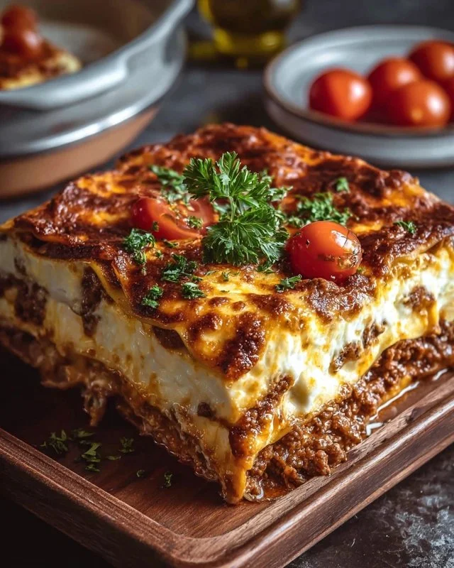 Delicious Million Dollar Italian Lasagna with layers of cheese and meat