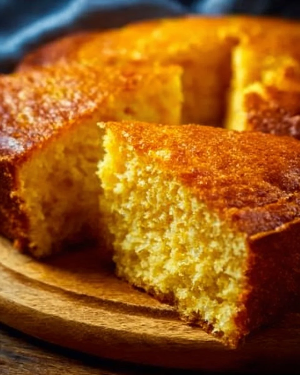 Freshly baked Nana's Famous Cornbread served in a rustic dish.