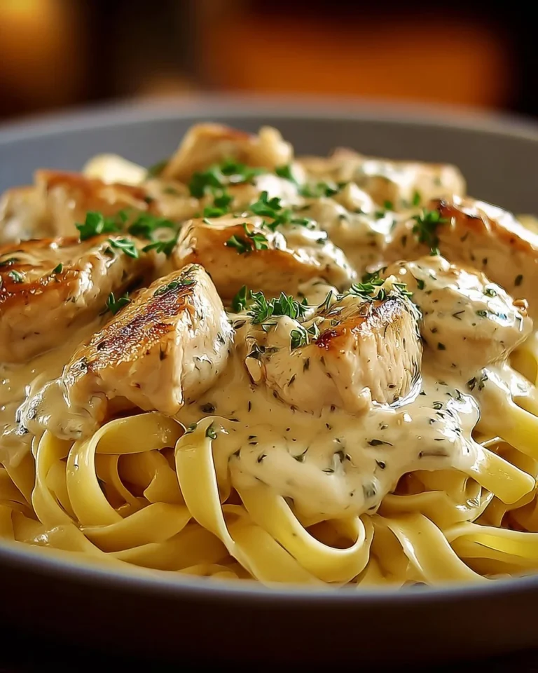 One-Pan Chicken with Buttered Noodles served on a plate